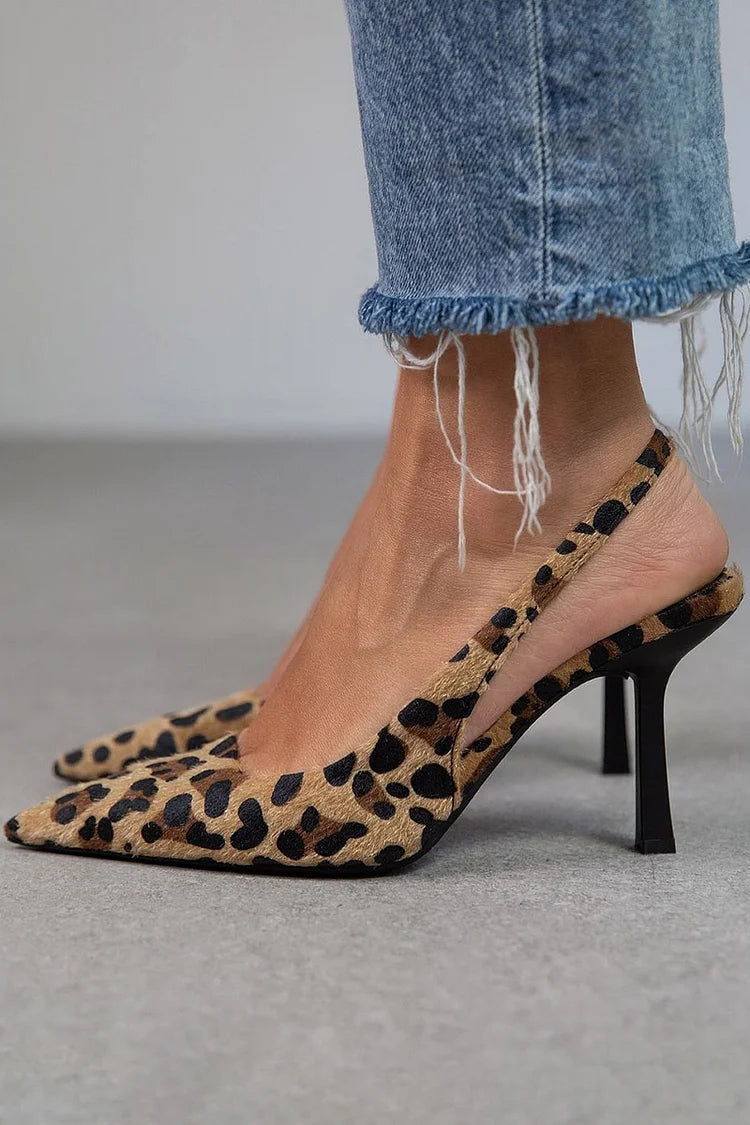 Amanda | Leopard Slingback Štikle