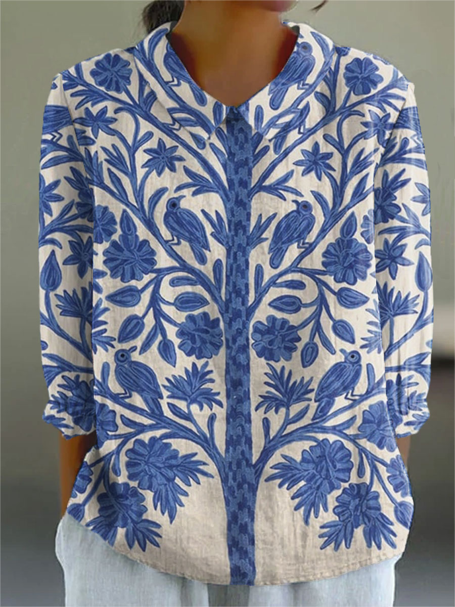 Lidija | Umjetnička Bluza s Pticolikim Vezom