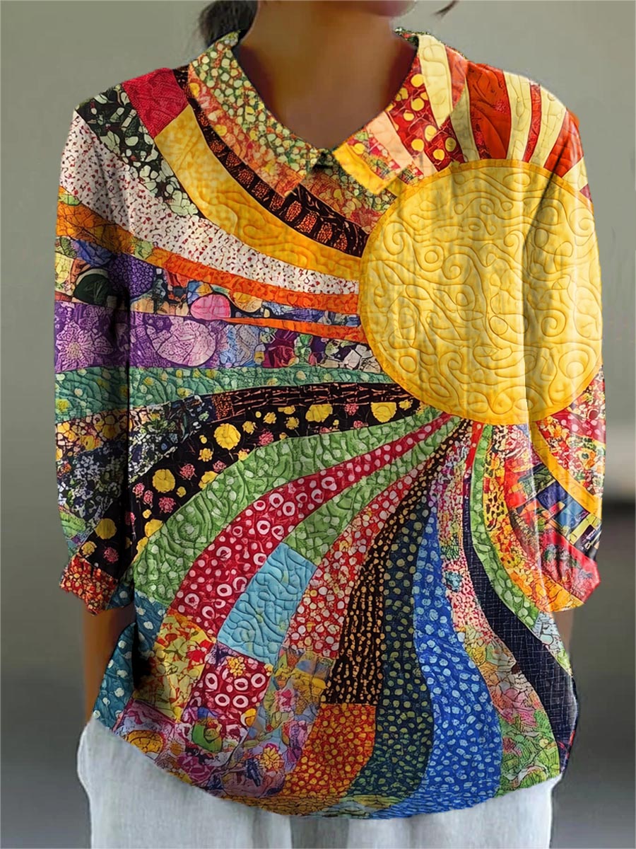 Karmen | Umjetnička Sunčeva Patchwork Bluza